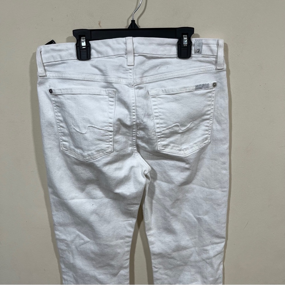 7 For All Mankind Women's Gwenevere Skinny Jeans Size 31 White Destroy - Picture 7 of 8